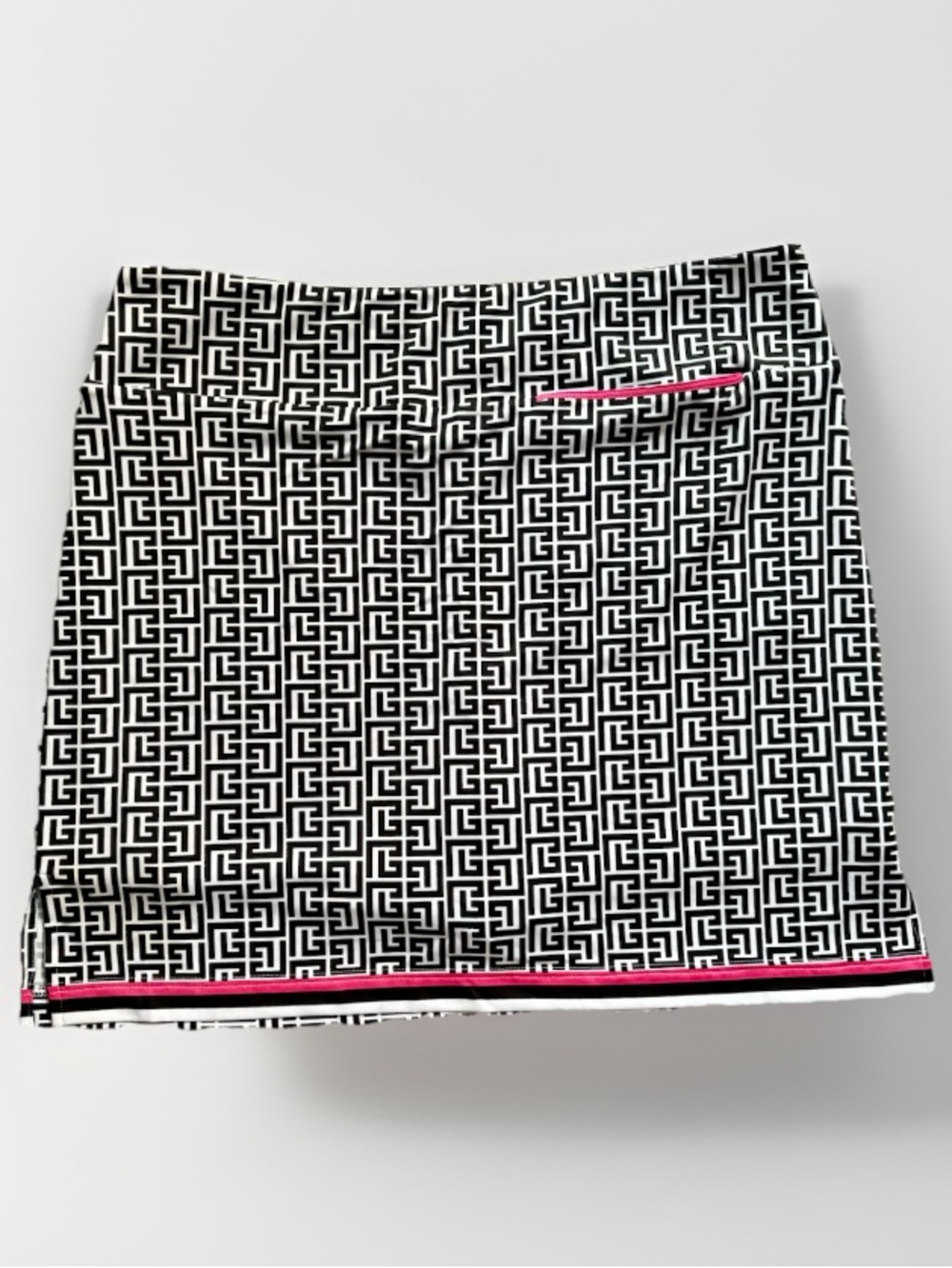 Golftini Ebb and Flow Pull-On Stretch Knit Skort Black & White Geometric PrintXL - Picture 6 of 14